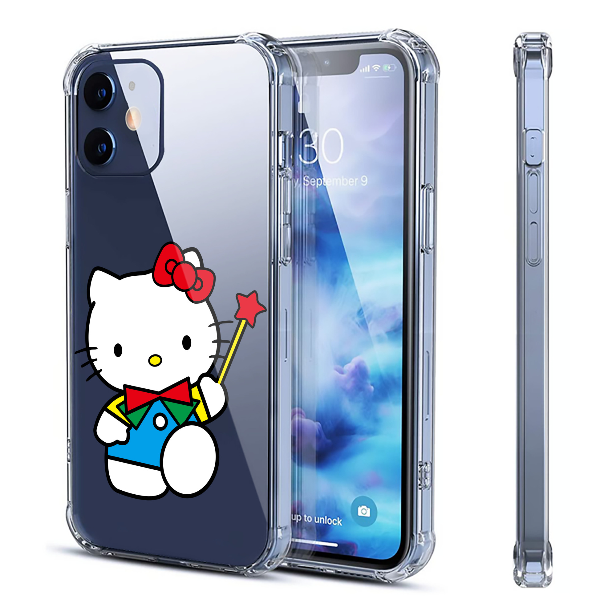 （画像用） Hello Kitty ハローキティ 【iPhone 12シリーズ対応】透明スマホケース（クリアソフトケース）